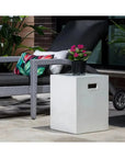 Castor Concrete Outdoor Square End Table - LOOMLAN - SUNPAN - Outdoor Side Tables