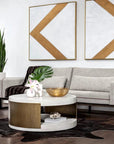 Cavette Coffee Table Concrete Top Brass-Outdoor Coffee Tables-SUNPAN-LOOMLAN
