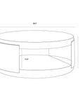 Cavette Coffee Table Concrete Top Brass-Outdoor Coffee Tables-SUNPAN-LOOMLAN
