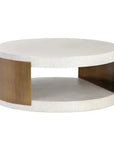Cavette Coffee Table Concrete Top Brass-Outdoor Coffee Tables-SUNPAN-LOOMLAN