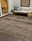 LOOMLAN Rugs Charix Brown Washable Indoor-Outdoor Rug