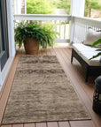 LOOMLAN Rugs Charix Brown Washable Indoor-Outdoor Rug