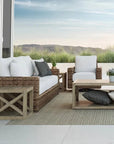Sunset West Coastal Teak Durable X Outdoor Coffee Table