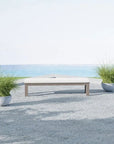 Sunset West Coastal Teak Sunbrella Outdoor Dining Bench