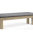 Coastal Teak Sunbrella Outdoor Dining Bench-Outdoor Benches-Sunset West-Canvas Granite-LOOMLAN