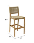 Zuo Modern Corde Olefin Fabric Outdoor Barstool