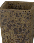 Emissary Crisco Square Bubble Yellow Tall Outdoor Planter