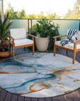 LOOMLAN Rugs Daeanor Blue Washable Indoor-Outdoor Rug