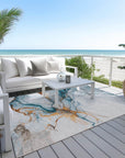 LOOMLAN Rugs Daeanor Blue Washable Indoor-Outdoor Rug