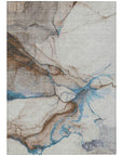 LOOMLAN Rugs Daeanor Brown Washable Indoor-Outdoor Rug