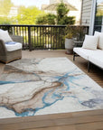 LOOMLAN Rugs Daeanor Brown Washable Indoor-Outdoor Rug