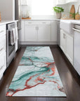 LOOMLAN Rugs Daeanor Teal Washable Indoor-Outdoor Rug