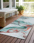 LOOMLAN Rugs Daeanor Teal Washable Indoor-Outdoor Rug
