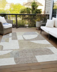 LOOMLAN Rugs Daeel Brown Washable Indoor-Outdoor Rug