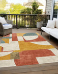 LOOMLAN Rugs Daeel Orange Washable Indoor-Outdoor Rug