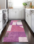 LOOMLAN Rugs Daeel Pink Washable Indoor-Outdoor Rug