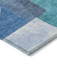 LOOMLAN Rugs Daeel Teal Washable Indoor-Outdoor Rug