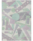 LOOMLAN Rugs Daeir Lilac Washable Indoor-Outdoor Rug