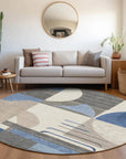 LOOMLAN Rugs Daeira Blue Washable Indoor-Outdoor Rug