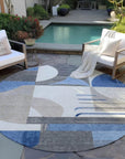 LOOMLAN Rugs Daeira Blue Washable Indoor-Outdoor Rug