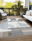LOOMLAN Rugs Daeira Brown Washable Indoor-Outdoor Rug