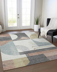 LOOMLAN Rugs Daeira Orange Washable Indoor-Outdoor Rug