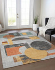 LOOMLAN Rugs Daeon Gray Washable Indoor-Outdoor Rug