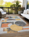 LOOMLAN Rugs Daeon Gray Washable Indoor-Outdoor Rug