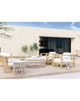 Sunset West Dana Carrara Marble Top Outdoor Coffee Table