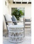 Sunset West Dana Carrara Marble Top Outdoor End Table