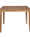 Del Ray 39-inch Square Teak Outdoor Dining Table with Umbrella Hole-Outdoor Dining Tables-HiTeak-LOOMLAN