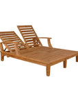 HiTeak Delano Teak Double Reclining Sunlounger Sunbrella
