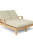HiTeak Delano Teak Double Reclining Sunlounger Sunbrella