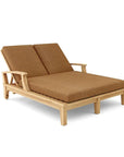 HiTeak Delano Teak Double Reclining Sunlounger Sunbrella