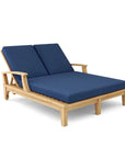 HiTeak Delano Teak Double Reclining Sunlounger Sunbrella