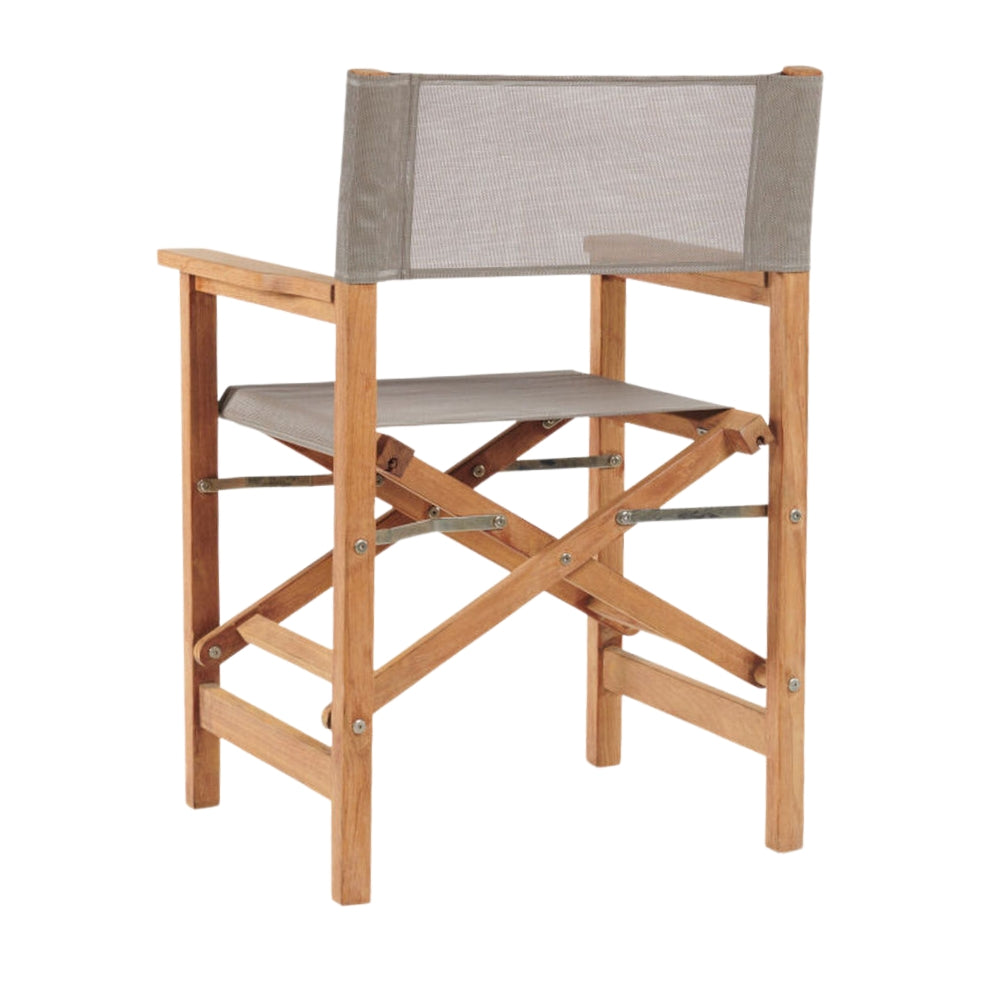 Director Teak Folding Outdoor Folding Armchair-Outdoor Dining Chairs-HiTeak-LOOMLAN