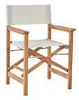 Director Teak Folding Outdoor Folding Armchair-Outdoor Dining Chairs-HiTeak-White-LOOMLAN
