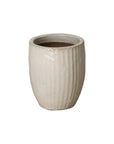 Distressed White Handcrafted Ceramic Round Planter
