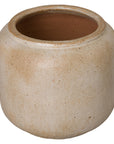 Distressed Brown Round Ceramic Planter