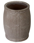 Emissary Dolly Tub Grey Ceramic Outdoor Planter