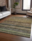 LOOMLAN Rugs Doravine Brown Washable Indoor-Outdoor Rug