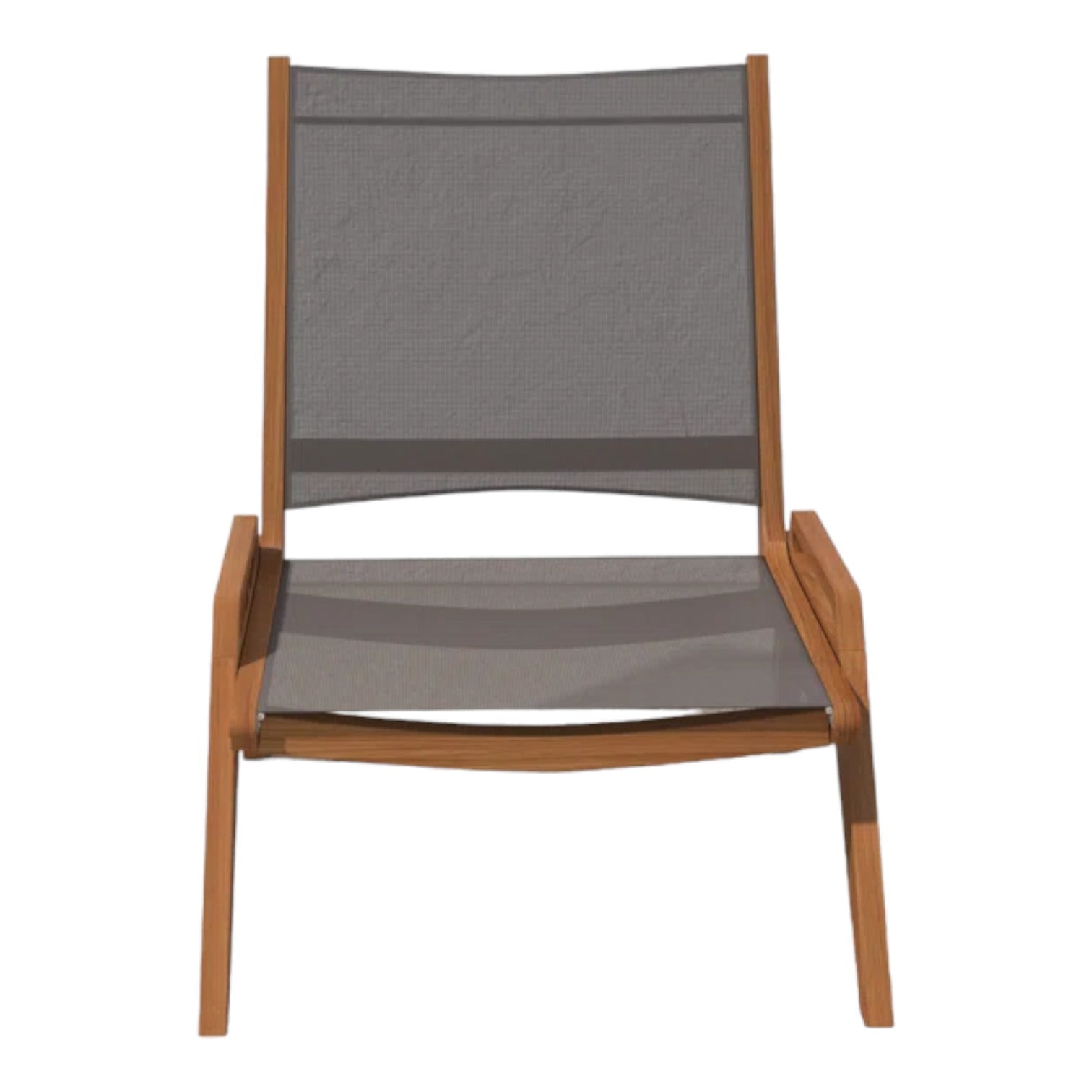 Draper Teak Outdoor Sling Chat Chair-Outdoor Accent Chairs-HiTeak-LOOMLAN