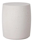 Emissary Drum 18 in. Round Chalk White Terrazzo Garden Stool