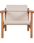 Annex Polyester and Soild-Ash Wood Beige Lounge Arm Chair
