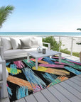 LOOMLAN Rugs Elain Black Washable Indoor-Outdoor Rug