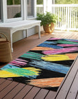 LOOMLAN Rugs Elain Black Washable Indoor-Outdoor Rug