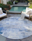 LOOMLAN Rugs Elanor Blue Washable Indoor-Outdoor Rug