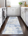 LOOMLAN Rugs Elanor Blue Washable Indoor-Outdoor Rug