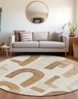 LOOMLAN Rugs Elas Ivory Washable Indoor-Outdoor Rug