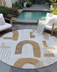 LOOMLAN Rugs Elas Ivory Washable Indoor-Outdoor Rug